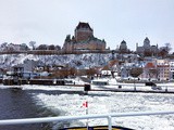 Québec dans la neige et ses statues de glace